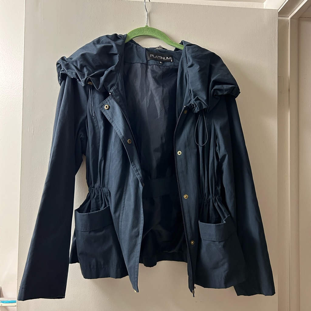Platinum Brand Cinched Waist Navy Jacket